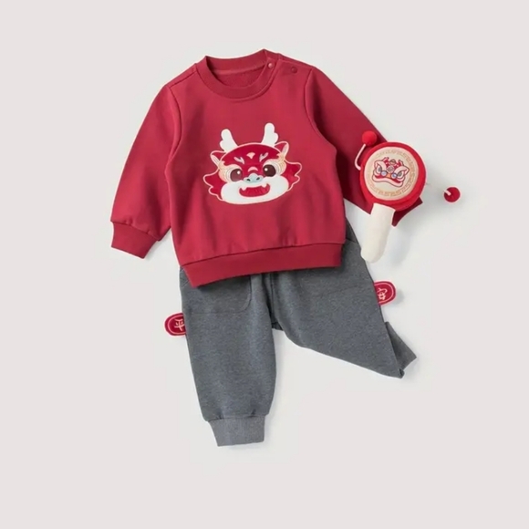 Chinese Lunar New Year Sweatshirt and Pants Set 3-4T - Picture 1 of 10